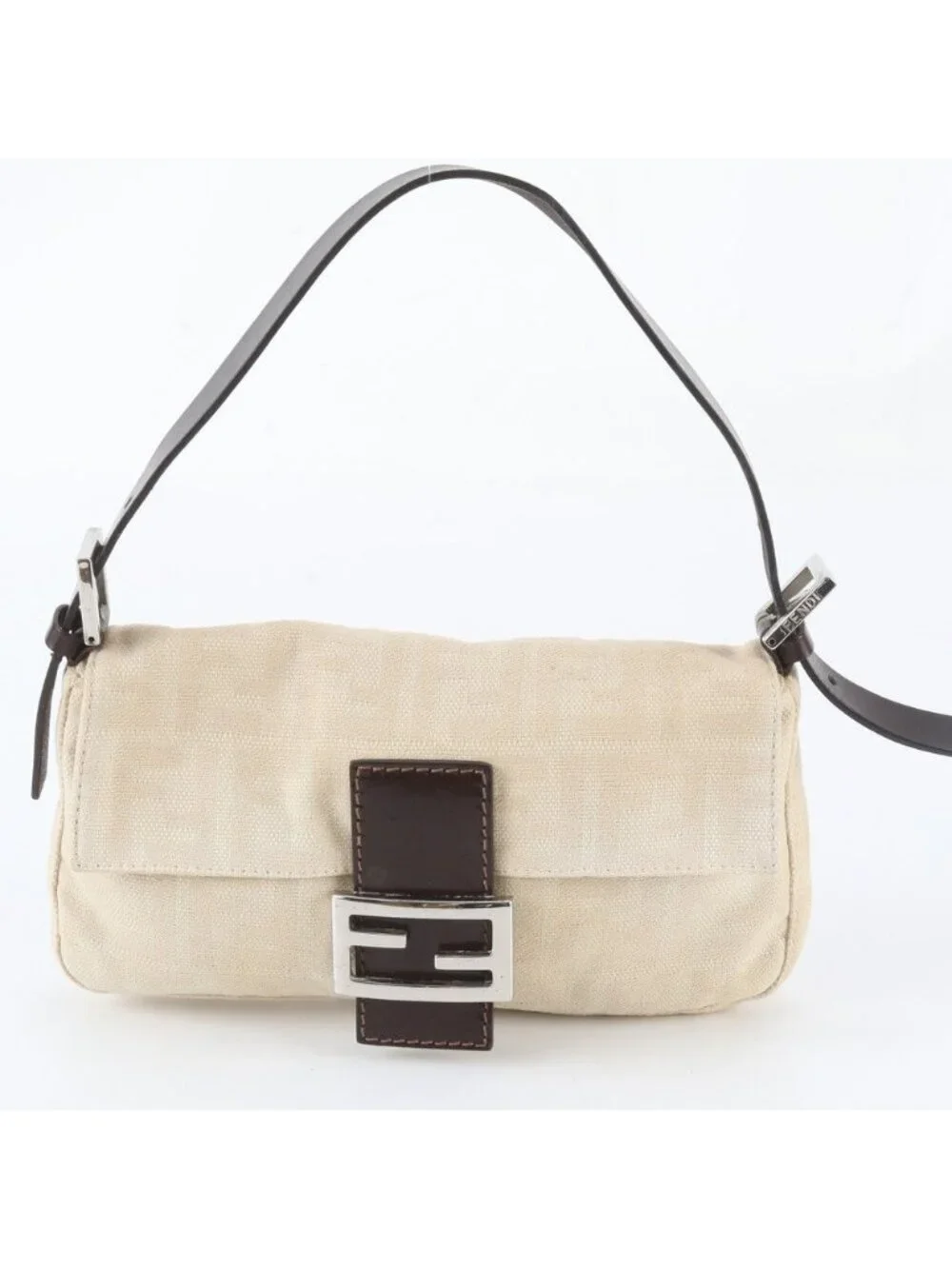 Fendi Zucca Mamma Bucket FF Leather Shoulder Bag